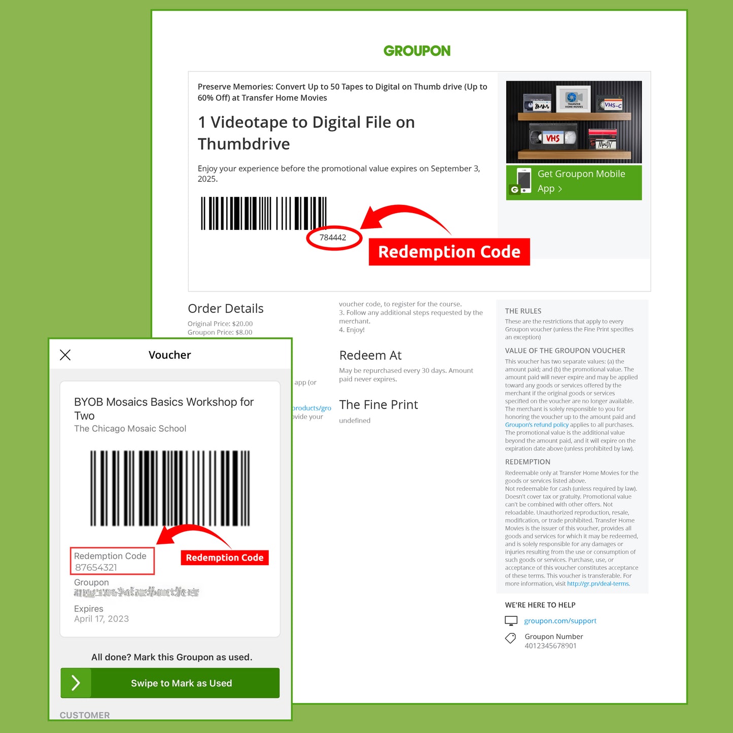 Groupon Voucher Redemption